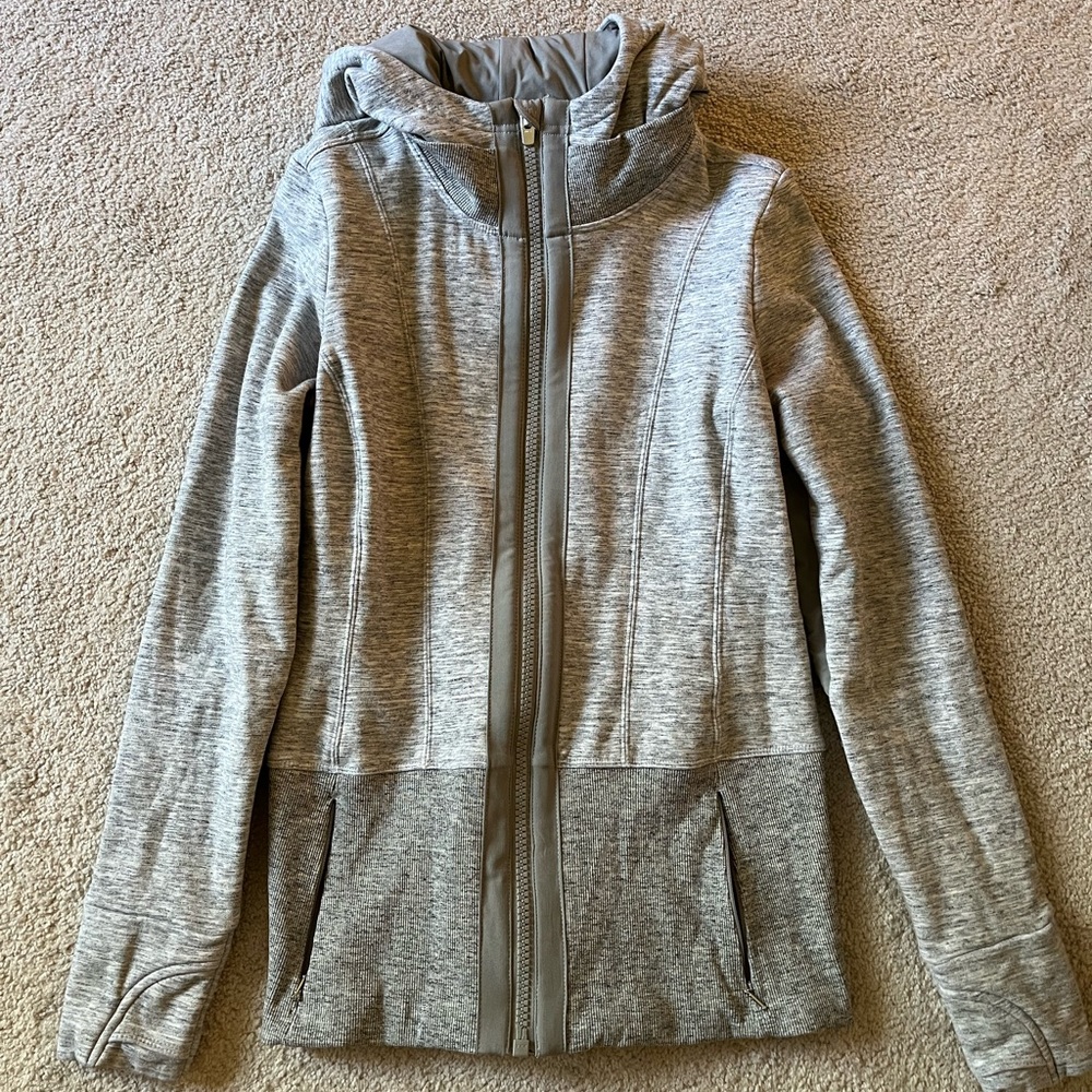 Grey Athleta Triumph Zip Up Hoodie